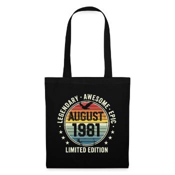 Legendäres Retro-Vintage-Jubiläum im August 1981 - Stoffbeutel - Schwarz - Vorne