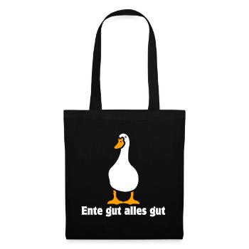 Ente gut alles gut | Cartoon - Stoffbeutel - Schwarz - Vorne