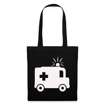 krankenwagen- - Stoffbeutel - Schwarz - Vorne