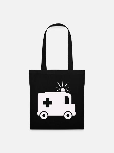 krankenwagen- - Stoffbeutel - Schwarz