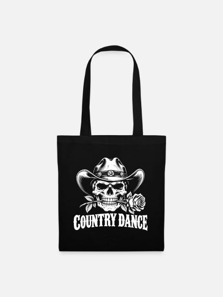 Country Dance Mode Cowboy Skull - Stoffbeutel - Schwarz