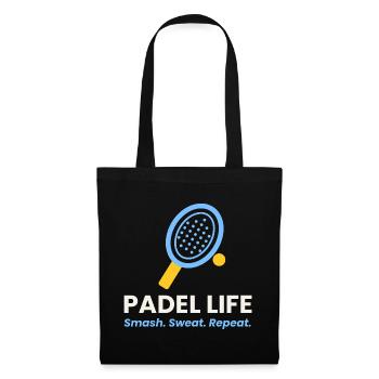 Padel Life Shirt Smash Sweat Repeat Padel Player - Stoffbeutel - Schwarz - Vorne