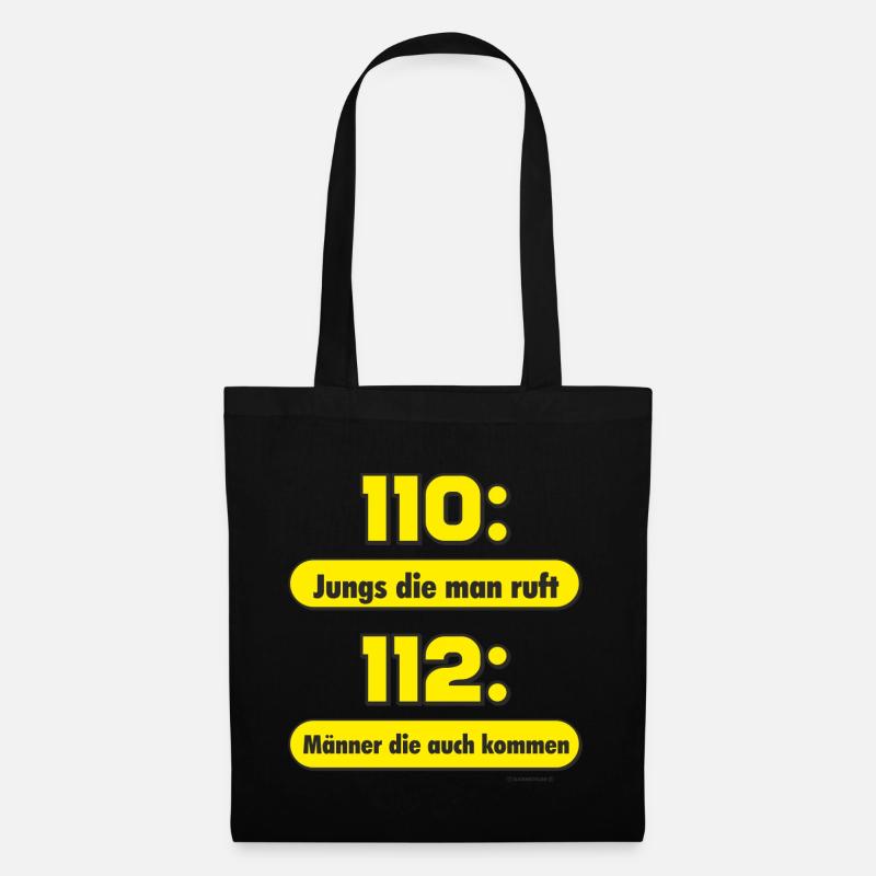 FWD - 110 Jungs die man ruft - 112 Männer die auch - Stoffbeutel - Schwarz