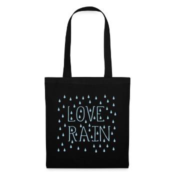 LOVE RAIN TYPO RAINDORPS - Tote Bag - black - Front