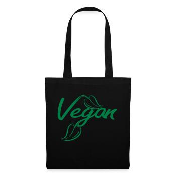 Vegan - Stoffbeutel - Schwarz - Vorne