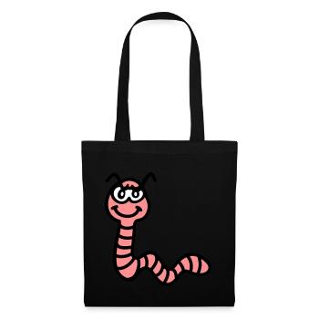 Ver de terre vilain - Sac en tissu - noir - Devant