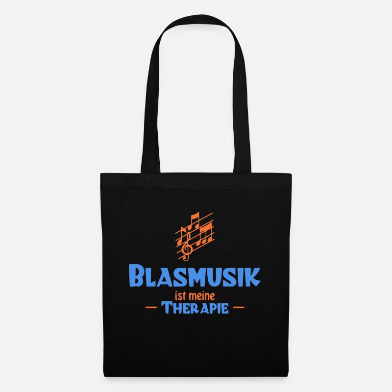 Blasmusik ist meine Therapie - Stoffbeutel - Schwarz