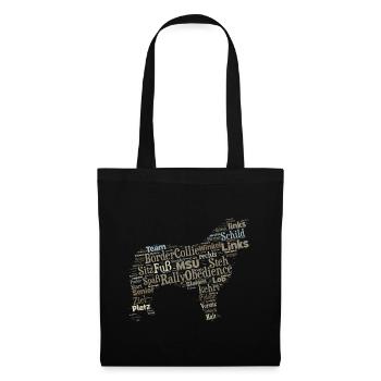 Border Collie Rally Obedience Wordcloud - Stoffbeutel - Schwarz - Vorne