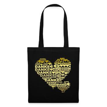 MERCI - Double Heart - Sac en tissu - noir - Devant