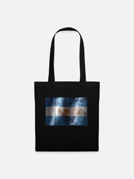 Argentinien Flagge cooler Vintage used Sport Look - Stoffbeutel - Schwarz
