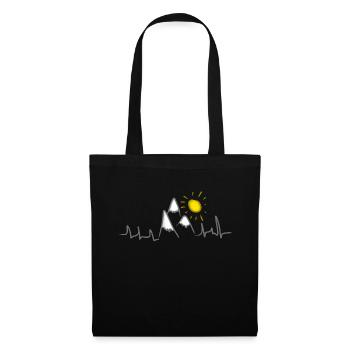 Montagnes sommet alps soleil battement de coeur - Sac en tissu - noir - Devant