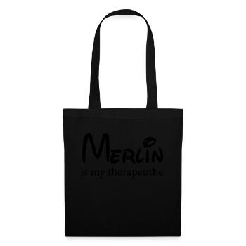 Merlin is my therapeuthe - Tote Bag - black - Front