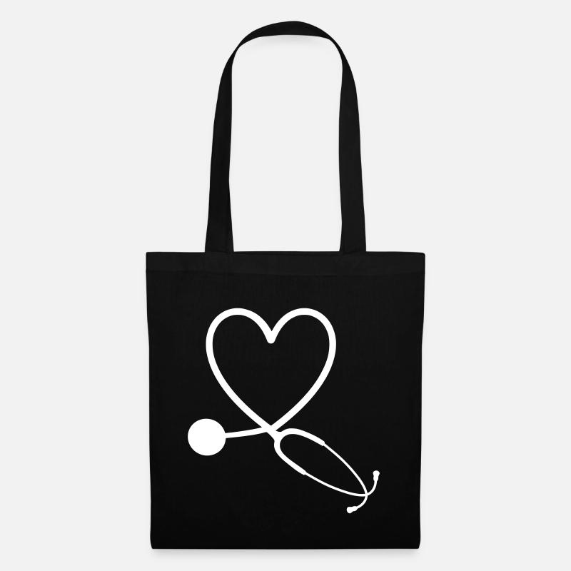 monogramma dell'infermiera - Borsa di stoffa - nero