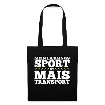 Bauer Spruch Mein Lieblingssport ist Maistransport - Stoffbeutel - Schwarz - Vorne
