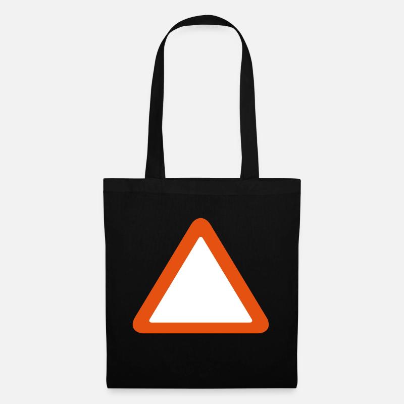 Vorfahrt gewähren, Verkehr Schild Sign Warnschild - Stoffbeutel - Schwarz