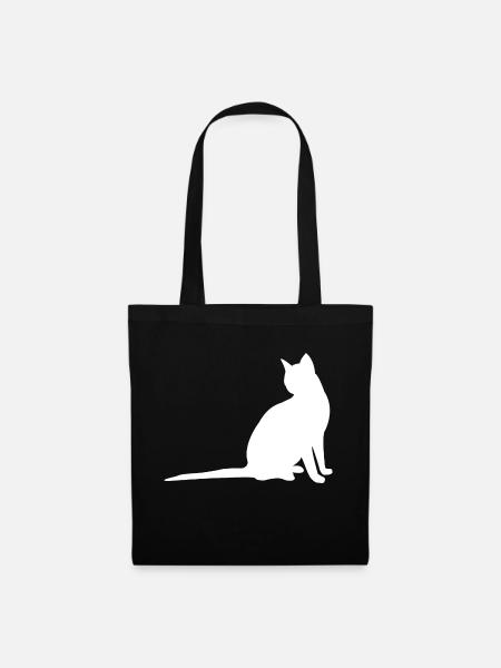 Katze - Stoffbeutel - Schwarz