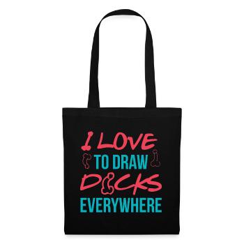 J'aime dessiner des bites partout - Sac en tissu - noir - Devant