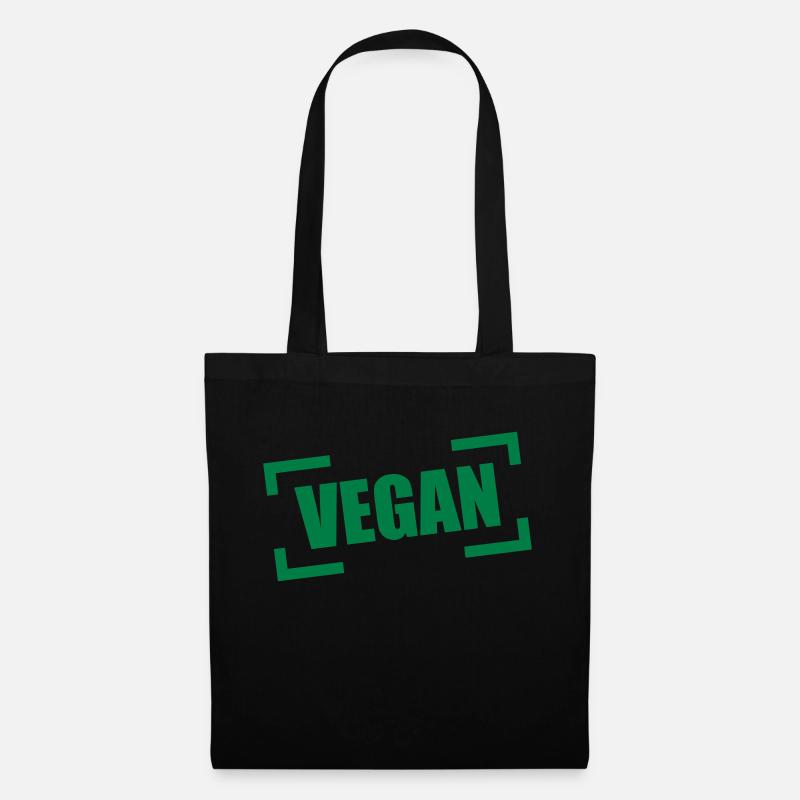 Vegan Stempel Logo - Stoffbeutel - Schwarz