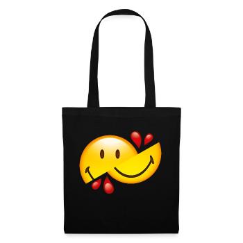 Smiley Glossy Cut in Half - Sac en tissu - noir - Devant