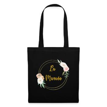 the gold bride and flowers - Tote Bag - black - Front