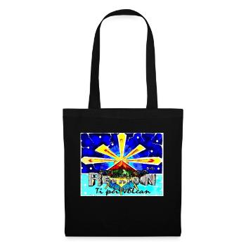 La Réunion 974 - évol 01 - Sac en tissu - noir - Devant