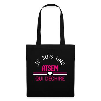 je suis une atsem qui déchire - Stoffbeutel - Schwarz - Vorne
