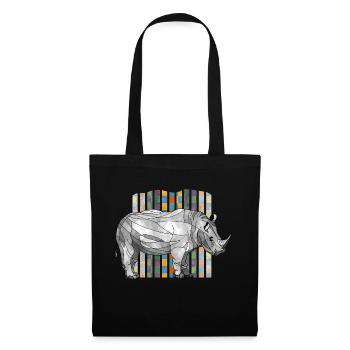 Rhinocéros - Sac en tissu - noir - Devant