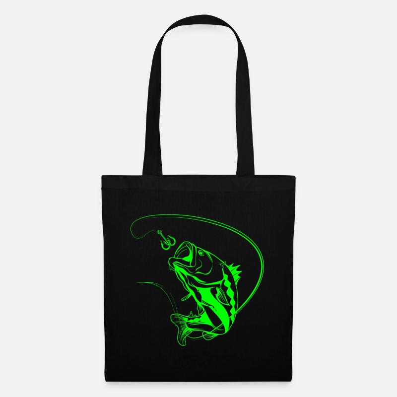 Leuchtender Angelfisch im Neon-Stil - Stoffbeutel - Schwarz