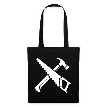 Saw Hammer Tool Symbol Gift Saw Icon - Sac en tissu - noir - Devant