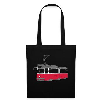 Wiener Straßenbahn - Stoffbeutel - Schwarz - Vorne