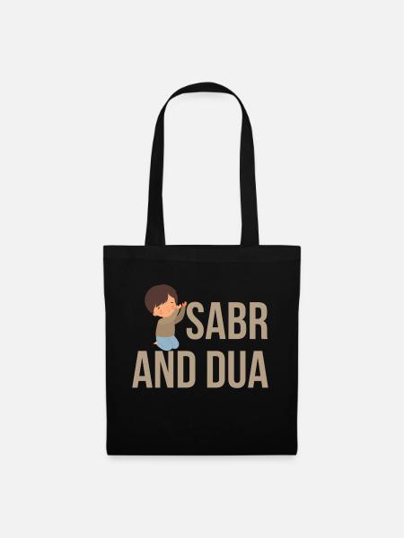 Sabr und Dua /Islam /Muslim Motiv - Stoffbeutel - Schwarz