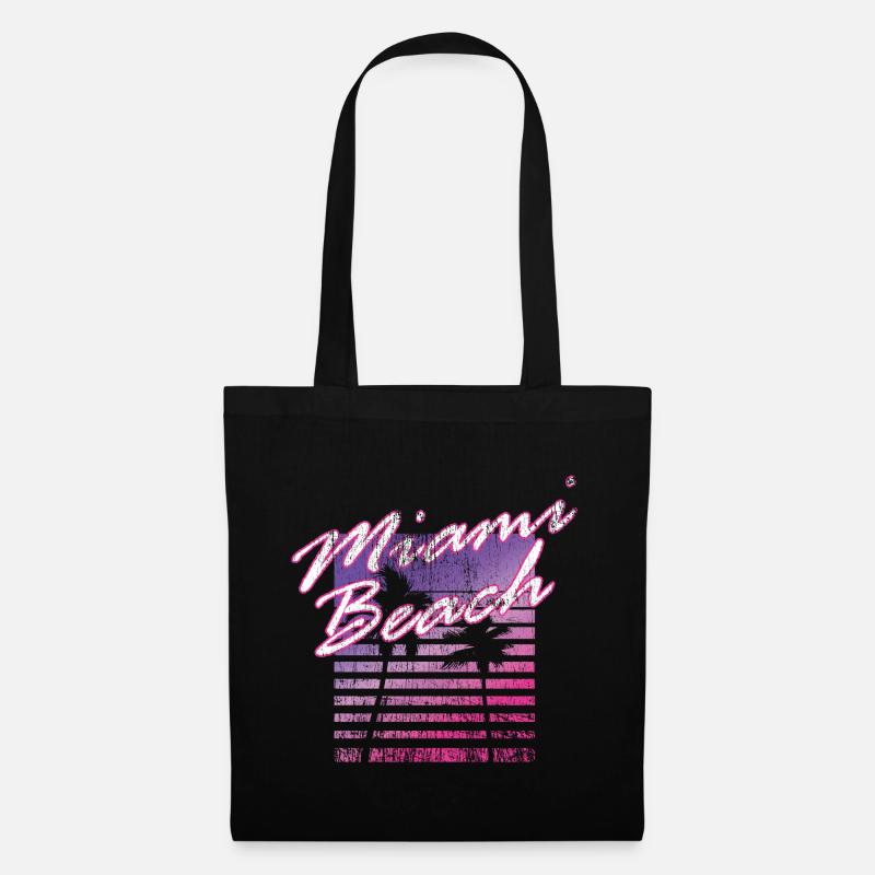 Miami Beach Retro 80s - Tote Bag - black