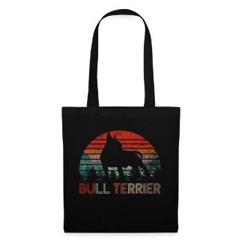 bull terrier - Sac en tissu - noir - Devant