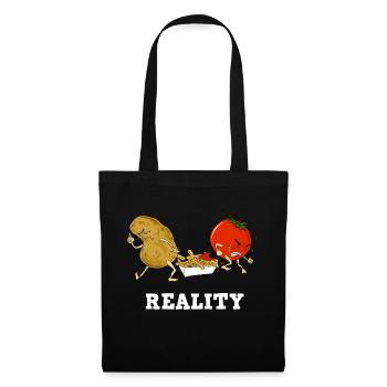 Frites Humour drôle, idée cadeau Marrant - Sac en tissu - noir - Devant