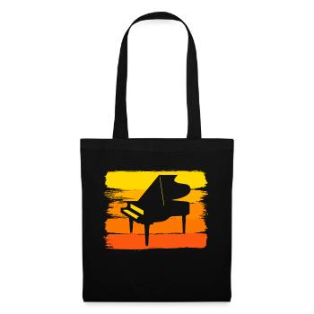 Klavier Vintage Piano Retro - Sac en tissu - noir - Devant