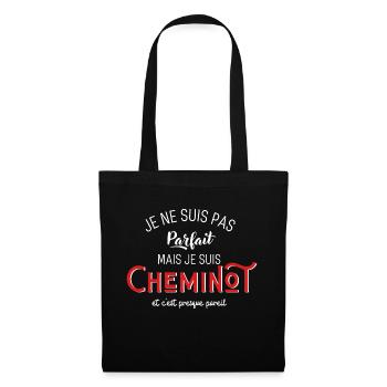 pas parfait mais cheminot - Sac en tissu - noir - Devant