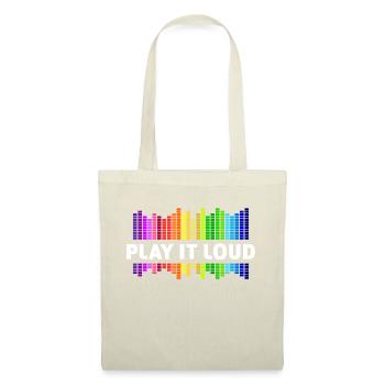 Play it loud Equalizer Musik Regenbogen bunt Disko - Stoffbeutel - Natur - Vorne