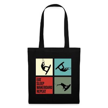 wakeboard wakeboarder cable water rat eat repeat - Tote Bag - black - Front