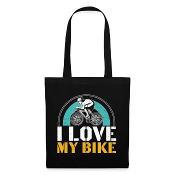 I Love my Bike Funny Bike Riding Cycling - Stoffbeutel - Schwarz - Vorne