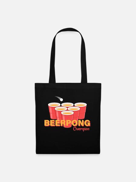 Beerpong - Trinkspiel - Stoffbeutel - Schwarz