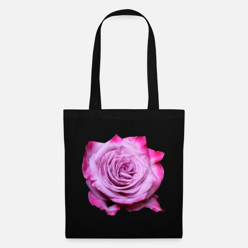 Blume rosa pinke Blume Blumen pink rosa Blumen - Stoffbeutel - Schwarz