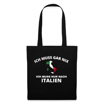 Italien - Stoffbeutel - Schwarz - Vorne