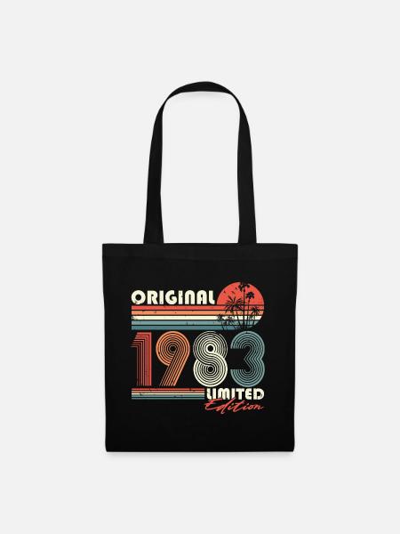 Original 1983 Jahrgang Vintage Retro Geburtstag - Stoffbeutel - Schwarz