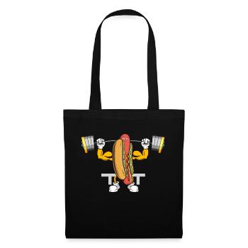Hot Dog Bodybuilding Fitness Gym Gift - Tote Bag - black - Front