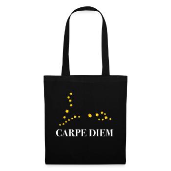 Carpe Diem nutze den Tag Sternbild Fische Horoskop - Stoffbeutel - Schwarz - Vorne