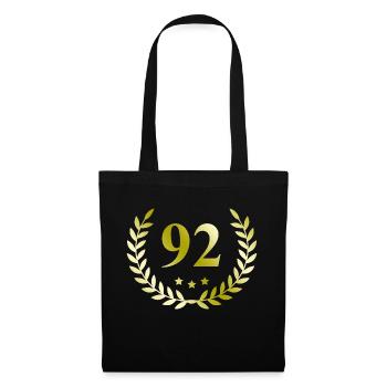 92 Number wreath - Tote Bag - black - Front