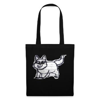TOMZOFF Graffiti Cat - Stoffbeutel - Schwarz - Vorne