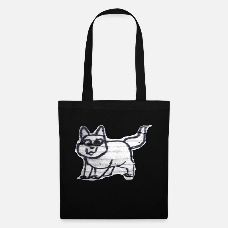 TOMZOFF Graffiti Cat - Stoffbeutel - Schwarz