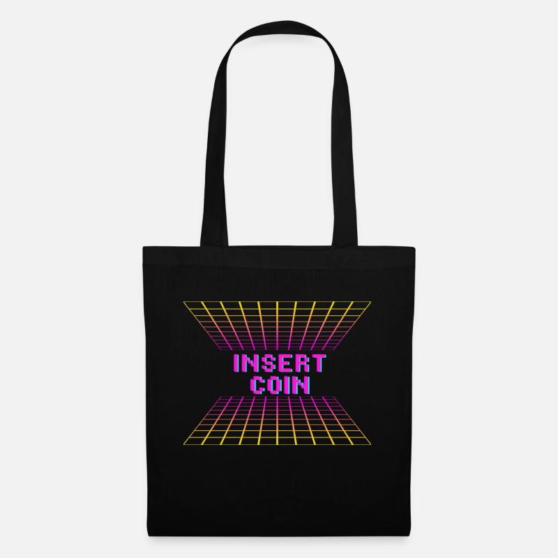 Insert Coin Retro Design - Stoffbeutel - Schwarz