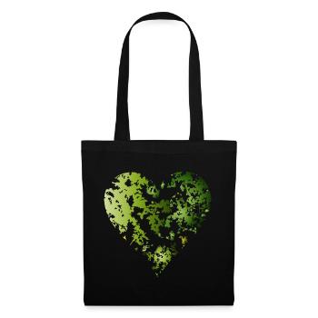 green canopy of a forest in heart shape - Tote Bag - black - Front